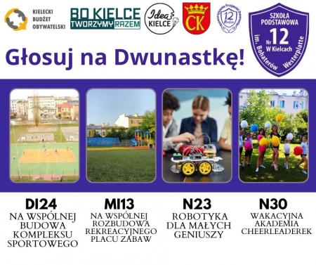 PLAKAT ZACHĘCAJĄCY do głosowania na SP12 w KBO