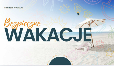 Plakat z napisem Bezpieczne wakacje
