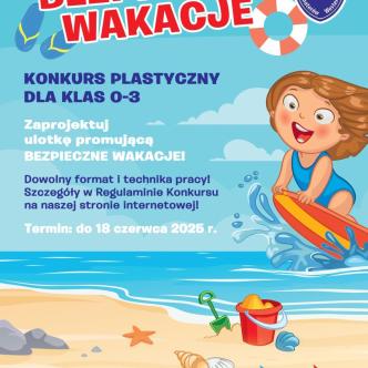 plakat konkursu bezpieczne wakacje